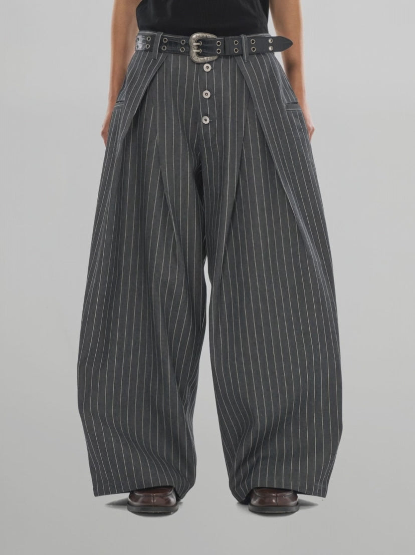 Striped Wide Denim Jeans