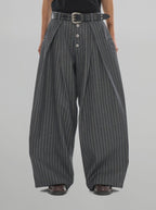 Striped Wide Denim Jeans