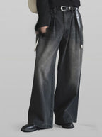 3-Tuck Baggy Denim Jeans