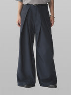 Cross Tuck Striped Wide Pants