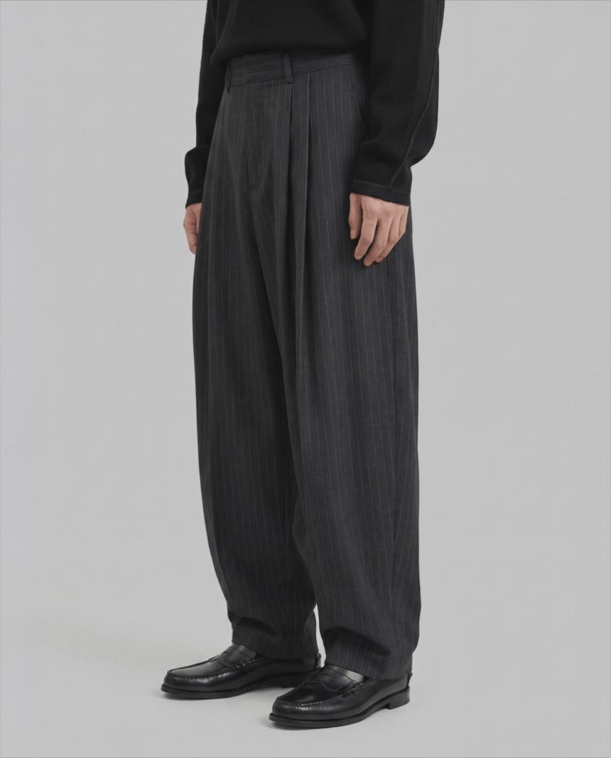 Striped Wide Balloon Pants