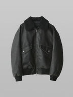 Detachable Boa Artificial Grain Flight Blouson