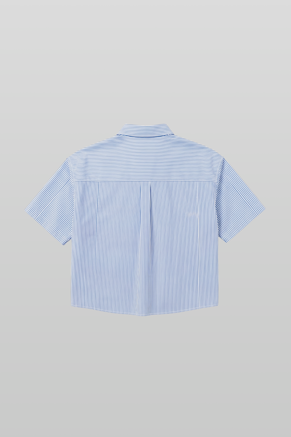 Skyblue Striped Cropped Shirt