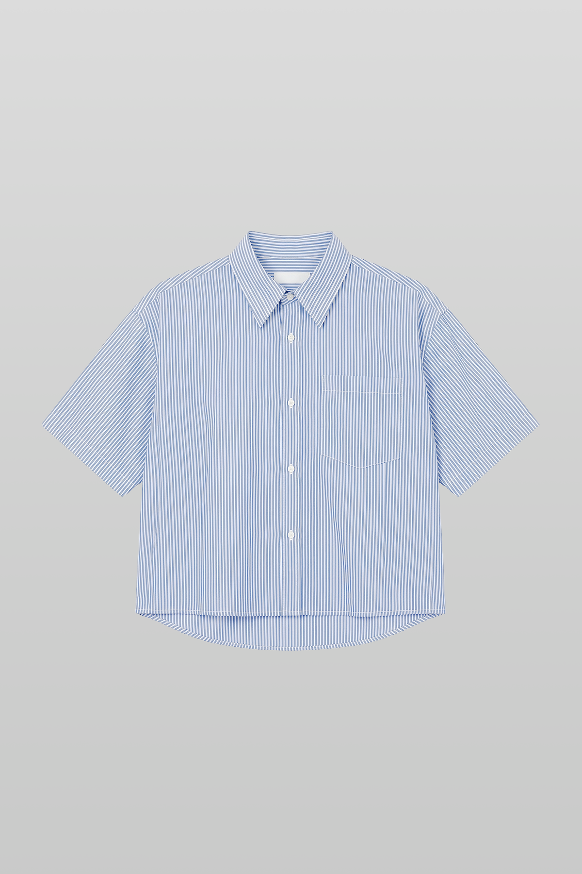 Skyblue Striped Cropped Shirt
