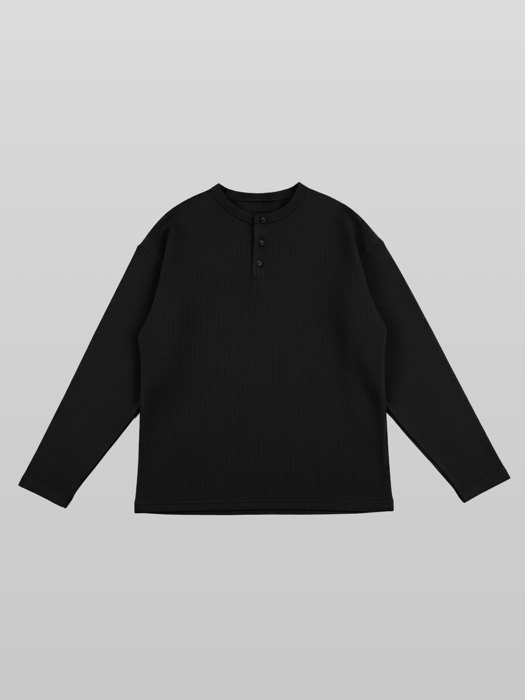 Ribbed Henley Neck T-Shirt