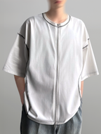 Double-Zip 2-Way T-Shirt white – Detail | clean essentials / relaxed fit | UNPROVEN