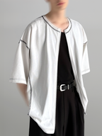 Double-Zip 2-Way T-Shirt white – Front view | clean essentials / relaxed fit | UNPROVEN